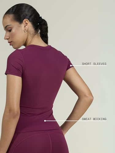 Image of CAVA Sculpt Core Top for Women | Snug Sculpted Fit, Classic Crew Neck, Short Sleeves, Minimal Branding, Everyday Activewear Tee