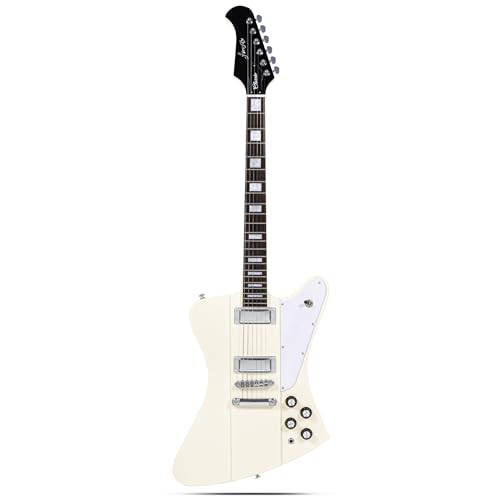 Firefly FFDB Solid Body Electric Guitar Mahogany Guitar body Stainless steel and ball end frets rosewood fretboard(Off White Color)