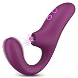 Clitoral Sucking Vibrator for Women, Clitoris Sucker G Spot Dildo Vibrators with 10 Suction & 10 Vibration Modes, Flexible Finger Anal Nipple Stimulator, Adult Sex Toys for Female Couples
