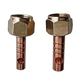 Copper Tube Fitting Adapter - M16 Thread, 8mm/10mm Sizes, Industrial Plumbing Connector,10 pcs (M16 Lower Joint 10mm Copper Tube-Free Aluminum Cap)