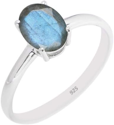 Natural Gemstone Ring, 925 Sterling Silver Ring Handmade Statement Ring For Women and Girls, Minimalist Gemstone Ring Engagement, Unique Christmas Jewelry Gift For, Promise Ring Size US