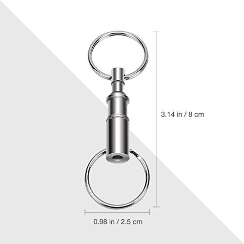 Onwon 2 Pieces Quick Release Keychain Detachable Pull Apart Key Rings Keychains Removable Handy Keying, Double Spring Split Snap Seperate Chain Lock Holder Convenient Accessory #TOP1