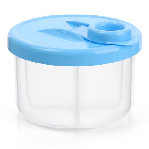 Image of Accmor Baby Formula Dispenser On The Go, Non-Spill Rotating Three-Compartment Formula Container to Go, Milk Powder Kids Snack Container for Infant Toddler Travel, Blue