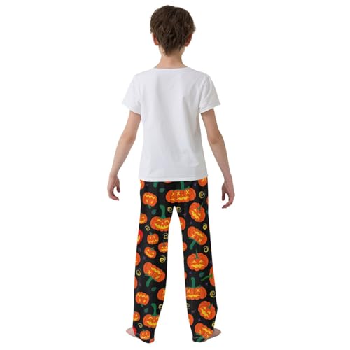 Evil Pumpkin Boys Long Pants Soft Trousers Elastic Waist Kids Lounge Bottoms with Pockets S-XL3