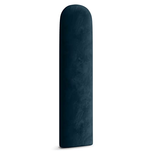 Muralo - Paneles ovalados acolchados para cabecero de cama, para decoración de pared, para dormitorio o salón, como cojines lumbares, modernos (azul oscuro, 20 x 60 cm)