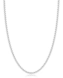 Jewlpire Silver Chain Necklace for Men, 2.5mm Wheat Chain Necklace, Mens Necklace Stainless Steel Chains for Men and Women, Mens Chains Necklaces 20 Inch