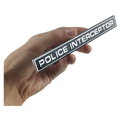 EmbRoom Fits for Crown Victoria 1Pc Police Interceptor Emblem 3D Badge Decal Sticker (Black Chrome) Cover