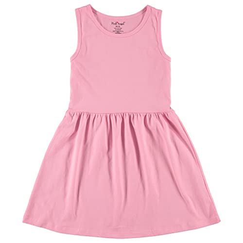 Image of Pink Angel 3-Pack Girls' Dresses, Kids Casual Fit and Flare Sleeveless Summer Dress & School Outfit, 100% Cotton