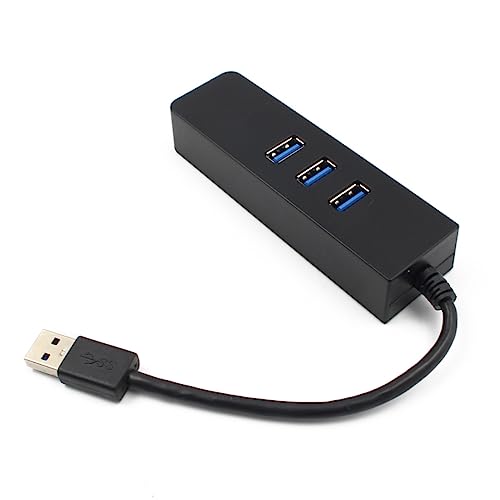 DOITOOL 3.0 to Ethernet Adapter Hub 3 Ports 10/100mbps Supports Hot Swap Energy Efficient for Desktops and Laptops