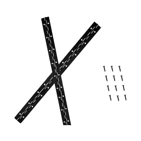 2PCS Heavy Duty Piano Hinge,18-Inch Black Continuous & Piano Hinges,0.05" Thickness,1.2" Open Width, Ideal for Folding Cabinet Doors, Black Stainless Furniture Hinges Includes 36pcs Screws Cover