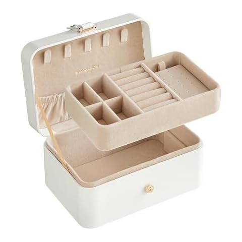 SONGMICS 2-Layer Portable Jewellery Box Cover