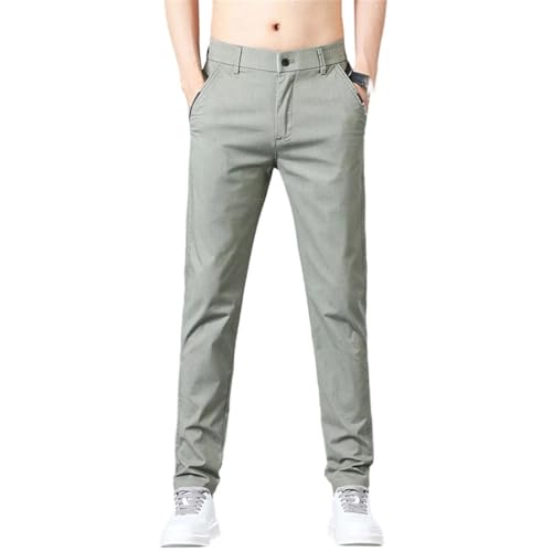 Men’s Spring Summer Casual Pants Korean Fashion Thin Soft Elastic Slim Business Trousers
