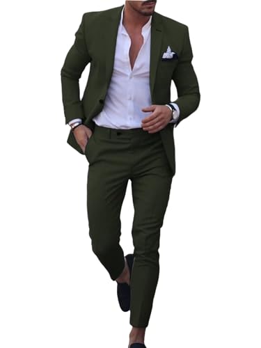 Men's Linen Suits 2 Piece Wedding Suit Vintage Summer Casual Tuxedo Suit Slim Fit Beach Groomsmen Blazer Jacket Pants Set