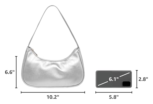 Image of Afashor Shoulder Bags for Women Vegan Leather Hobo Sling Tote Handbag Retro Clutch Purse with Zipper Closure