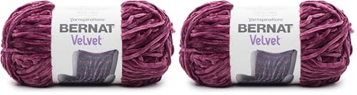 Image of Bernat - 16103232004 Velvet Yarn, 10.5 oz, Burgundy Plum (Pack of 2)
