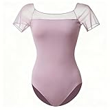 ROYAL SMEELA Leotardo Maillot Danza Ballet Manga Corta Mujer Leotardos Body de Baile Bailarina Adulto
