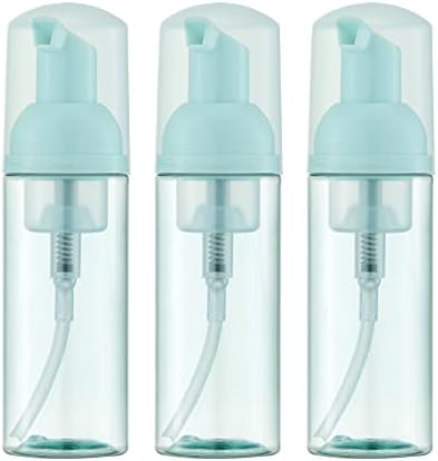 Owlyee 2oz Foam Bottle (3PCS) Empty Foaming Pump Dispenser for Hand Soap, Lash Cleanser, Shampoo to Travel (60ml, Green)