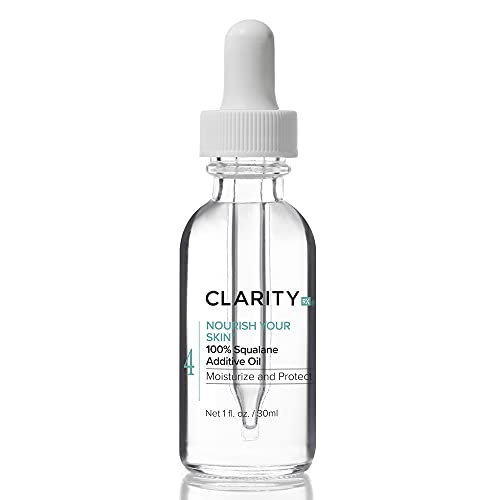 ClarityRx Nourish Your Skin 100% Squalane Moisturizing Oil, Natural Plant-Based Anti-Aging Face Oil with Antioxidants for Dry Skin (1 fl oz)