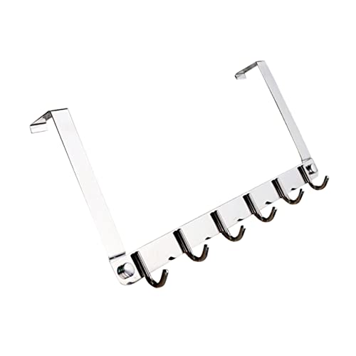 jojofuny Stainless Steel Over Door Hook Hanger Material Door Back Organizer Rack for Towel Clothes Pants for Bathroom Laundry