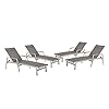 Christopher Knight Home Joy Outdoor Mesh and Aluminum Chaise Lounge Set of 4 Gray