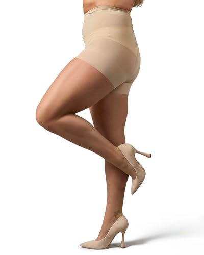 Image of MeMoi Plus Size Curvy Ultra Sheer Control Top Pantyhose