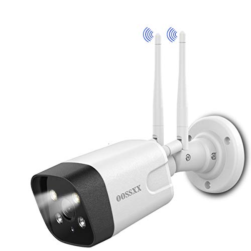 Crazy Clearance Outdoor Wireless Security Camera, OOSSXX 3.0MP Home WiFi Surveillance Bullet Exterior Cameras, Night Vision, Two-Way Audio, IP66 Waterproof, Motion Detection, Need to Wired Plug in for Power Supply