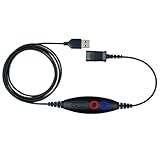 USB Adapter Cable Compatible Plantronics QD (Quick Disconnect) to USB Type A Plug, Speaker Volume & Mic Mute Control Connects Headset to PC, Laptop, Soft Phone