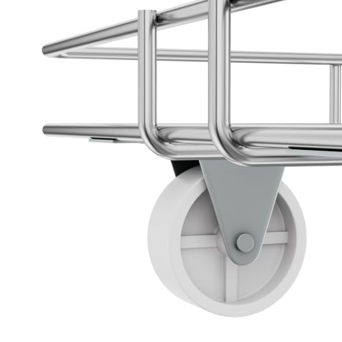 Image of LAPO Small Grain Storage Peti Stand for Kitchen, Wheat Rice Storage Box Holder, Heavy Duty-Free Standing Floor Stand, Stable Support and Space Saving Design, Easy to Move-Chrome Finish