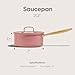 CAROTE 2Qt Stainless Steel Saucepan, Non-Toxic Cookware with Lids,Outer Ceramic Layer,Small Cooking Pot, Even Heating, Fits All Stoves,Oven & Dishwasher Safe, Pink