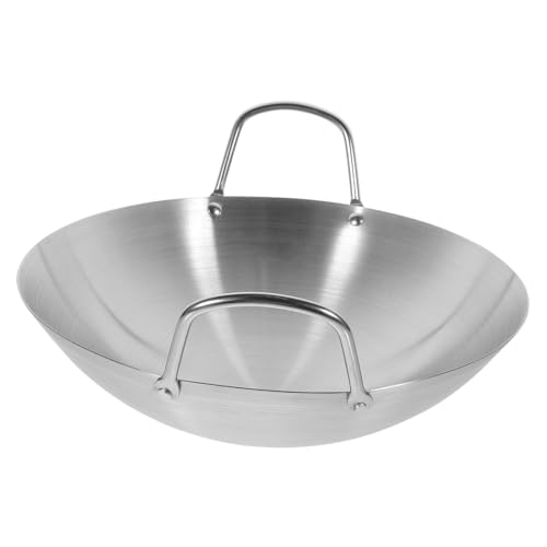 Wok de acero inoxidable Homoyoyo con doble mango práctico miniatura 1