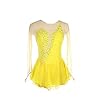 Ritmische Gymnastiek Maillots, Prestaties Meisjes Dames Mouwloos Competitie Spandex Hoge Elasticiteit Professioneel FiveShops (Color : Geel, Grootte : 3XL)