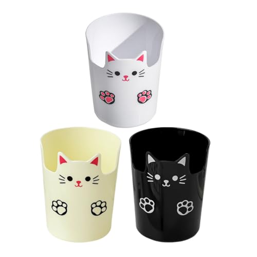 DIYEAH 3 Piezas Organizador de Lápices de Gato Soporte de Escritorio de Gran Capacidad para Bolígrafos Brochas de Maquillaje y Artículos de Papelería para Oficina Dormitorio y Decoración