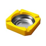 灰皿、屋外灰皿 屋外灰皿 屋外パティオ用 ステンレススチール 防水 バルコニー灰皿 喫煙者用 葉巻灰皿 ホームオフィス 装飾 灰皿 屋内、イエロー 1パック