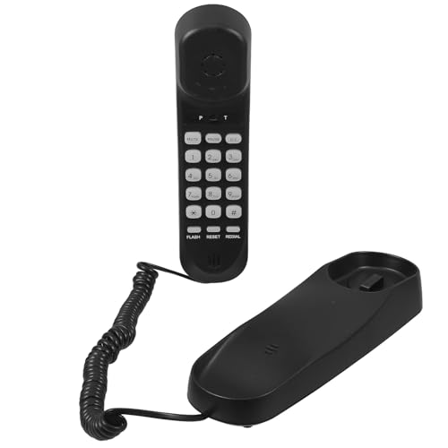 Teléfono Fijo de Pared Beavorty Negro con Auricular