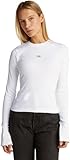 Calvin Klein Camiseta de Manga Corta Mujer Woven Label Rib Top Slim Fit, Blanco (Bright White), S