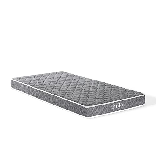 Modway Mila 6” Twin Mattress - Firm 6 Inch Twin Mattress - 10-Year Warranty ,White #TOP1