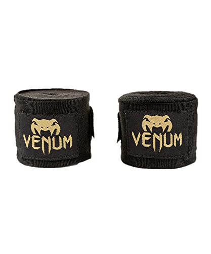 VENUM Kontact Vendas de Boxeo, Unisex Adulto, Negro/Oro, 4.5 M