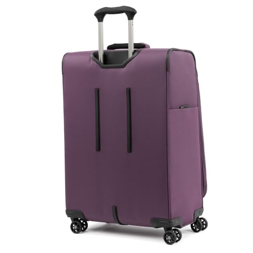 Travelpro Tourlite Softside 25" Expandable Luggage with 4 Spinner Wheels, Lightweight Suitcase, Checked Medium, Deep Purple - image 7