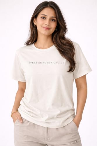 Image of Women's Cotton T-Shirt | Over Sized Fit Half Sleeve | 100% Cotton Women T Shirt | Aesthetic Summer Wear
