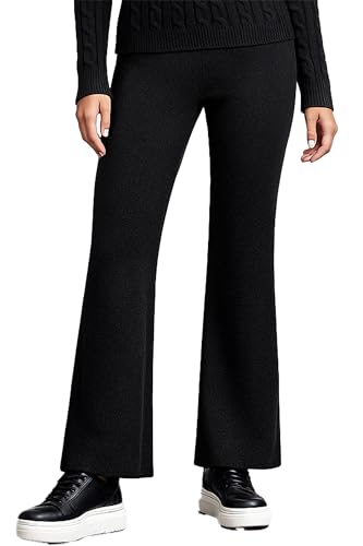 JENNIE LIU Womens 100% Cashmere Mid Rise Bootcut Pants - Soft Casual Lounge Trousers...