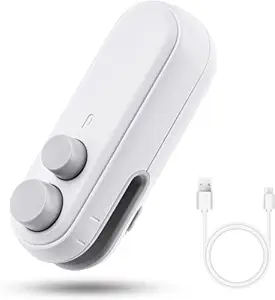 Kriq Mini Seal Machine, 2 in 1 USB Rechargeable Magnetic Heat Sealing & Cutting, Portable Handheld Vacuum Sealer for Food, Snacks, Chips, Fresh Storage, Plastic Bags Sealing Machine. (Multicolor)