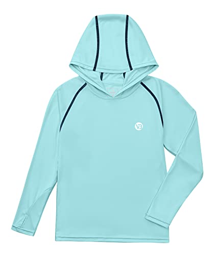 Image of Youth UPF50+ Sun Shirts Rashguard Quick Dry Long Sleeve Hoodies T-shirts for Workout Thumbholes