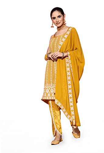Image of LYMI LABEL Kurta Set For Women - Georgette Chikankari Sequence Straight Kurta With Bottom Set with Matching Dupatta for Ethnic, Fusion Wear