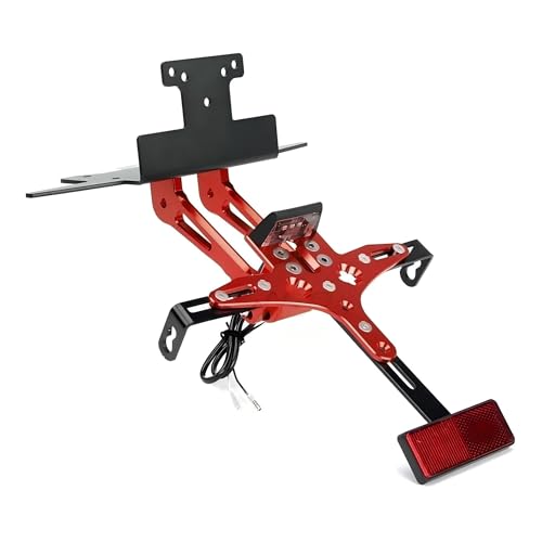 Support de Plaque Arrière Moto Robuste Rouge Yamaha XMAX300 Anti-Vibrations