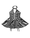 ohyeahlady Damen Lederkleid Sexy Lackleder Kleid Große Größen Wetlook Strapsen Dessous mit Reißverschluss Curvy Minikleid Kurz Dress Ärmellos Lackkleid für Mollige Lingerie Outfit Clubwear Schwarz M