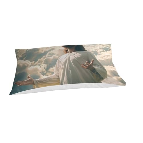 Housse de couette Jésus 3D respirante et hypoallergénique en microfibre super douce