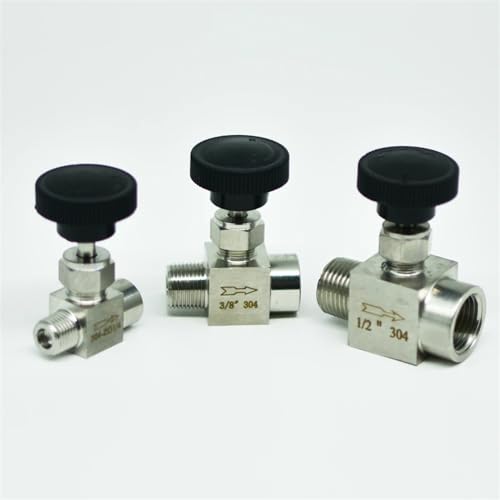 Válvula de aguja 1/2 BSP en acero inoxidable 304 con resistencia para gas propano y aceite 5