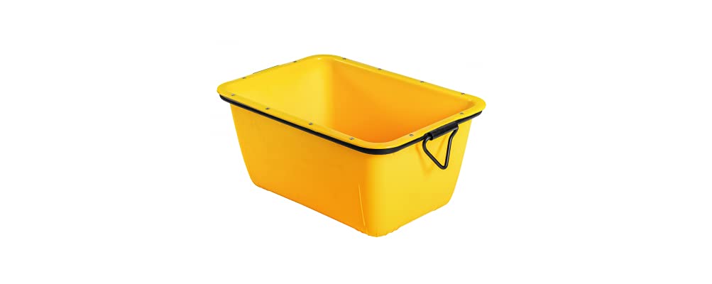 Vasca per malta in plastica robusta e resistente agli urti (HDPE) – gru e impilabile – Colore: giallo (simile a RAL 1023) – Carico massimo: circa 700 kg – Dimensioni: circa 1050 x 700 x