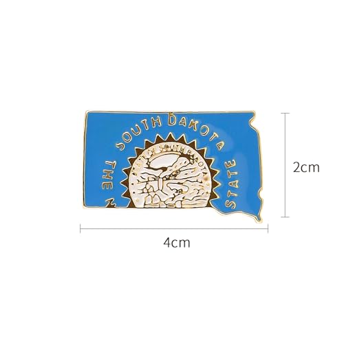 Image of State Shaped Map Lapel Metal Pin Enamel Brooch Keepsake Beautifully Designed for Backpack Hat