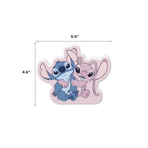 Image of Disney Lilo and Stitch With Angel Shelf Sitter Decor | Adorable Stitch Wood Block Tabletop Decoration for Home